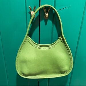 Green vintage Coach leather hand bag